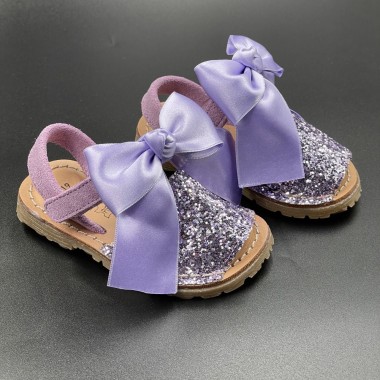 Minorchina Glitter Fiocco Scarpe