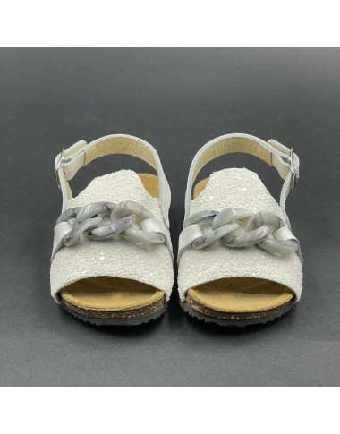 Glitter sandal with chain