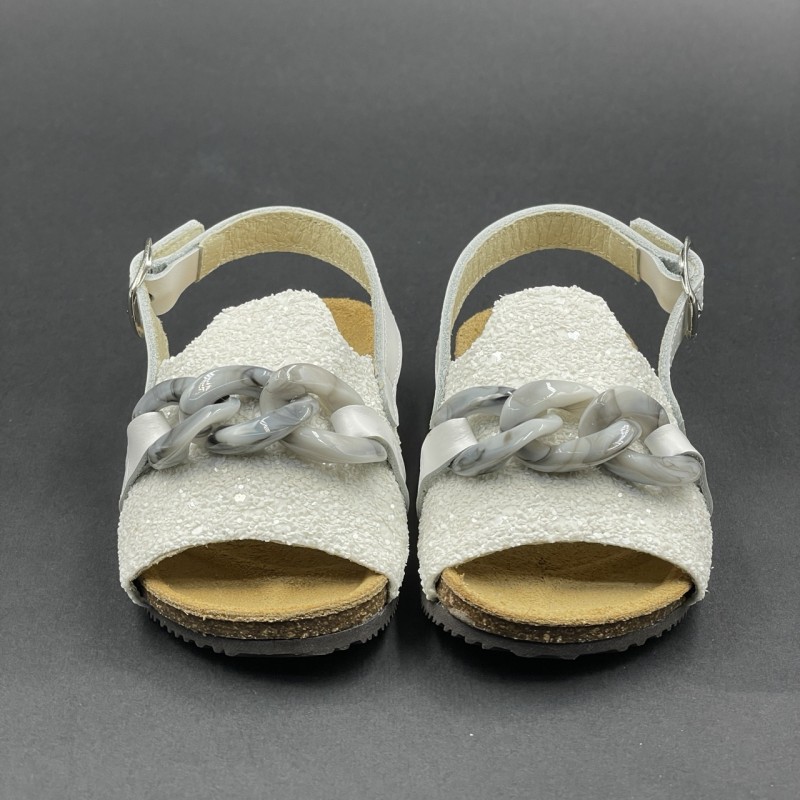Sandalo glitter con catena Scarpe