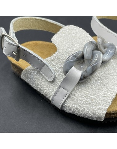 Glitter sandal with chain