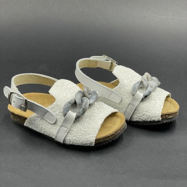 Sandalo glitter con catena Scarpe