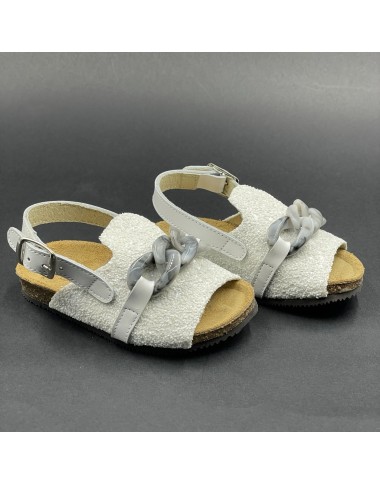 Glitter sandal with chain