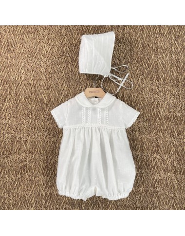 Pagliaccetto e cuffia battesimale Neonato 0/36