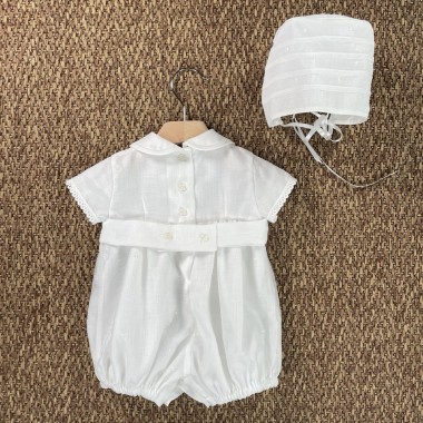 Pagliaccetto e cuffia battesimale Neonato 0/36