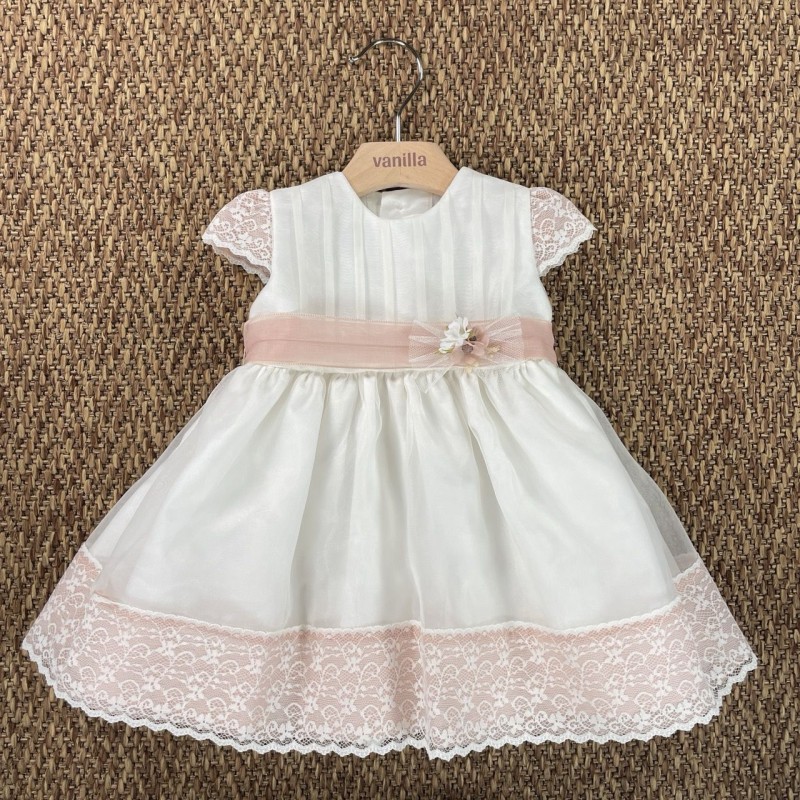 Abito elegante orlo pizzo Neonata 0/36