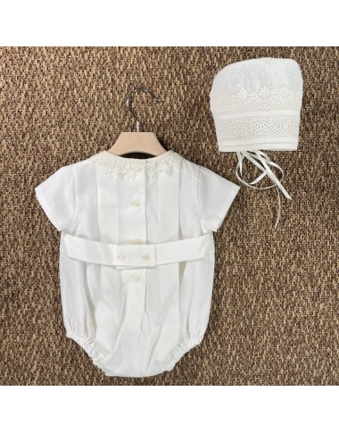 Pagliaccetto e cuffia battesimale Neonato 0/36