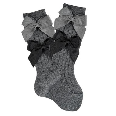 Calzino alto misto lana con fiocco Accessori