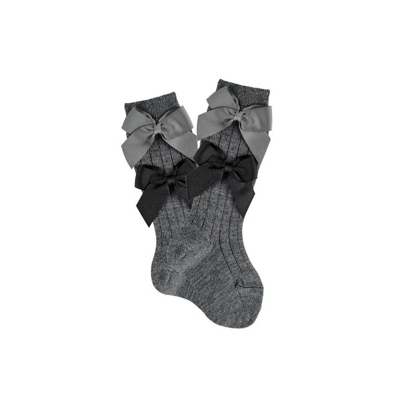 Calzino alto misto lana con fiocco Calzini