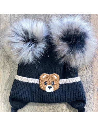 Cappello con doppio pom pom e Orsetto Accessori