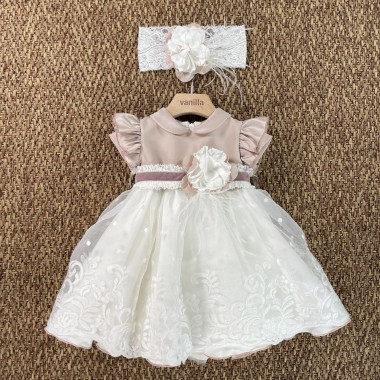 Abito e fascia elegante Neonata 0/36