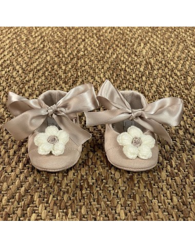 Scarpe con fiore in lana Scarpe