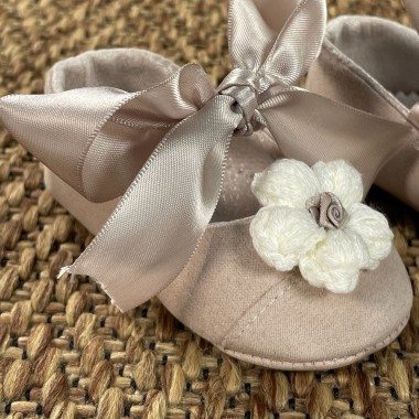 Scarpe con fiore in lana Scarpe