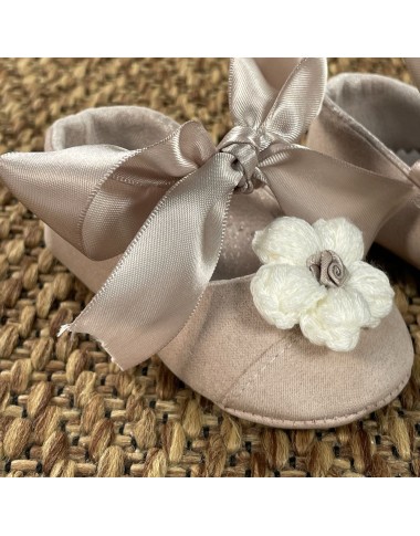 Scarpe con fiore in lana Scarpe