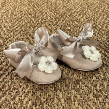 Scarpe con fiore in lana Scarpe