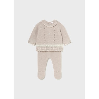 Completo Maglia e ghettina tricot Neonata 0/36