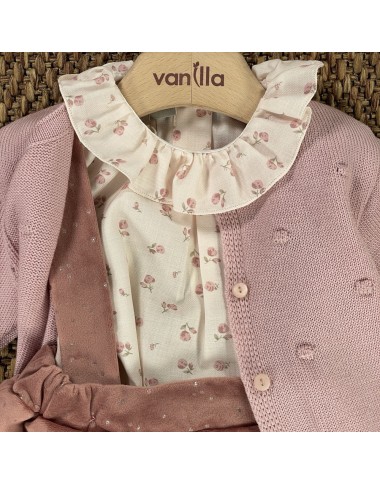 Completo in lana e velluto Neonata 0/36