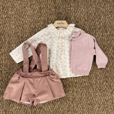 Completo in lana e velluto Neonata 0/36
