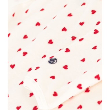 Tutina in ciniglia cuori Neonato 0/36