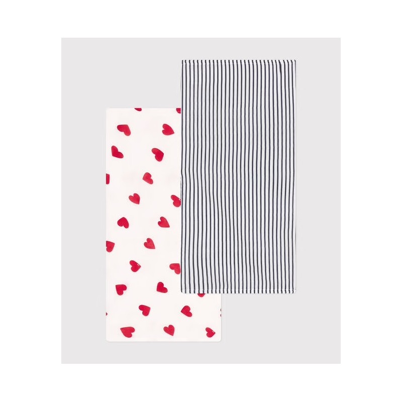 set 2 mussole cuori e righe Accessori