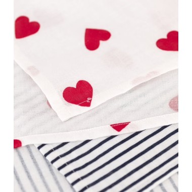 set 2 mussole cuori e righe Accessori