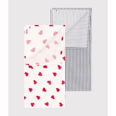 set 2 mussole cuori e righe Accessori