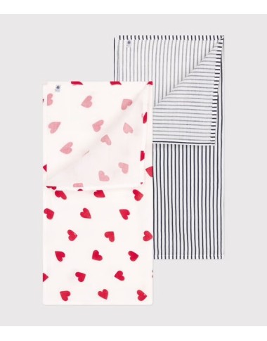 set 2 mussole cuori e righe Accessori