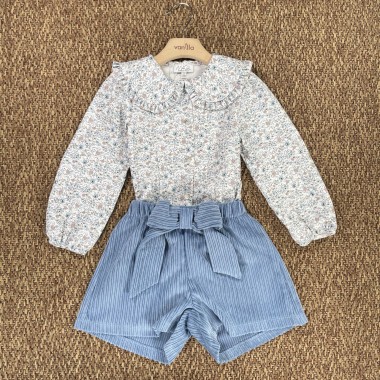 Completo camicia e short Bimba 2/8 anni