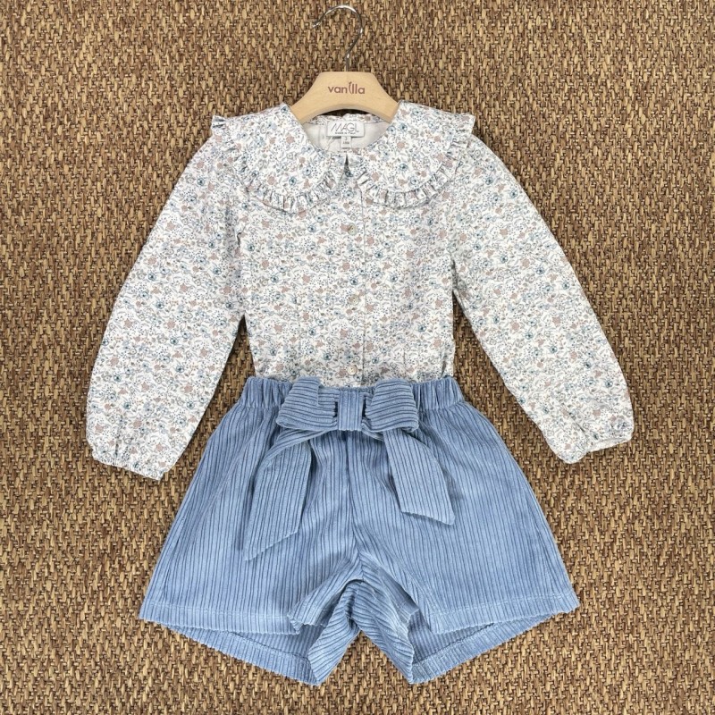 Completo camicia e short Bimba 2/8 anni
