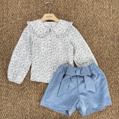 Completo camicia e short Bimba 2/8 anni