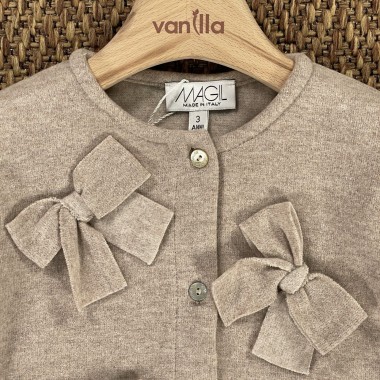 Cardigan punto milano fiocchi Bimba 2/8 anni