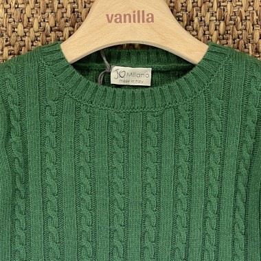 Maglia trecce lana e cashmere Bimbo 2/8 anni