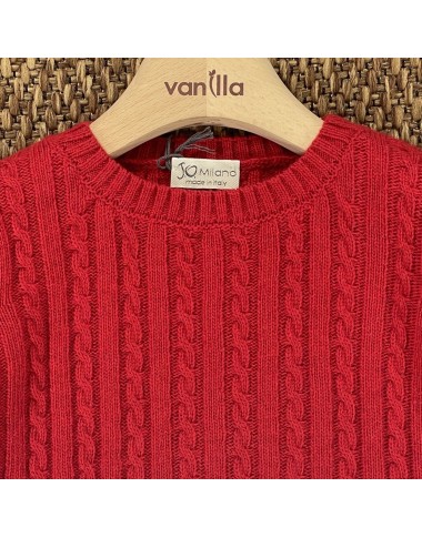 Maglia trecce lana e cashmere Bimbo 2/8 anni