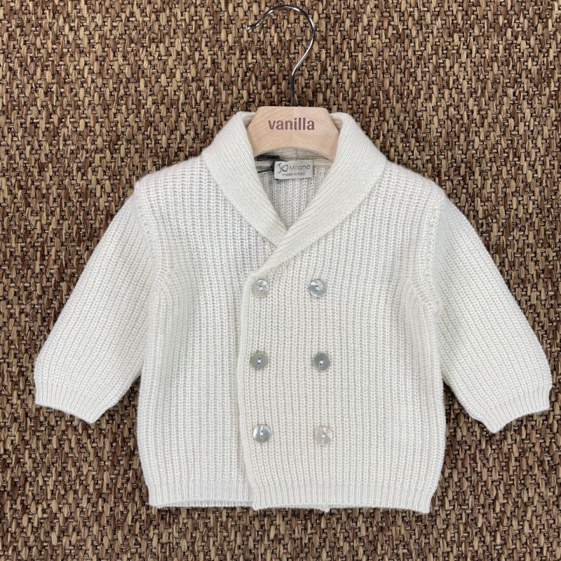Cardigan doppiopetto lana e cashmere Neonato