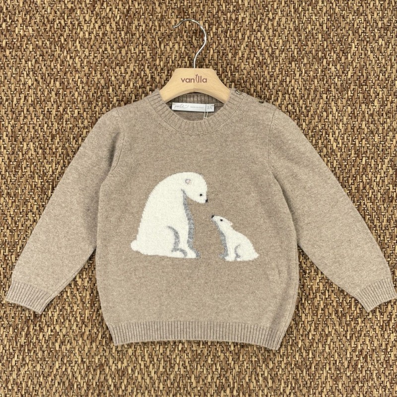 Maglia orsi lana e cashmere Bimbo 2/8 anni