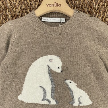 Maglia orsi lana e cashmere Bimbo 2/8 anni