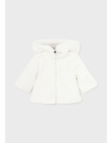 Cappotto reversibile tricot trecce e ecopelliccia Neonata