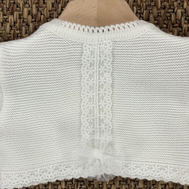 Cardigan corto con tulle Neonata