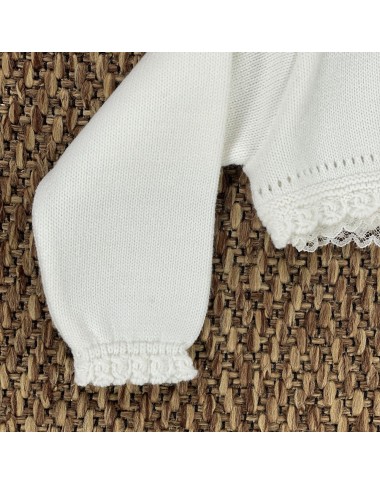 Short cardigan with lace