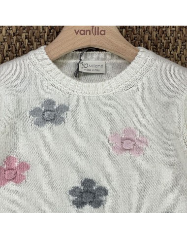 Wool and cashmere flower jersey