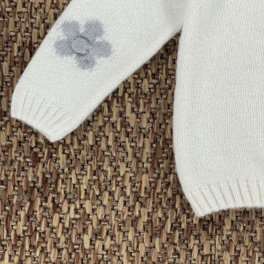 Maglia fiori lana e cashmere Bimba 2/8 anni