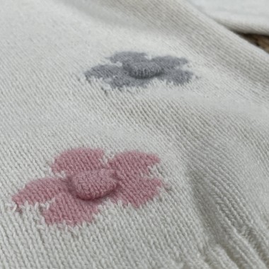 Maglia fiori lana e cashmere Bimba 2/8 anni