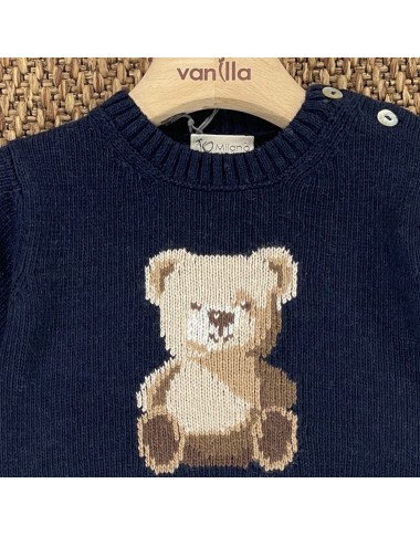 Maglia lana e cashmere orsetto Neonato
