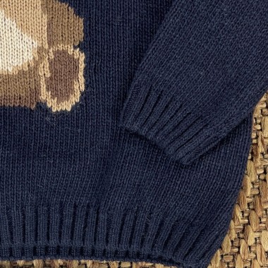 Maglia lana e cashmere orsetto Neonato
