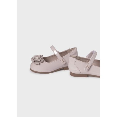 Ballerine in vernice con fiore in raso Scarpe