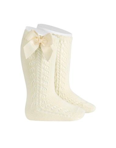 Calzino alto traforato con fiocco Calzini Lunghi