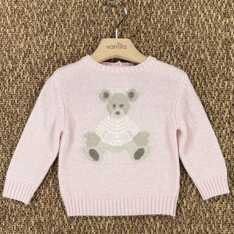 Maglioncino orsetto in lana e cashmere Neonata 0/36
