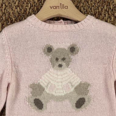 Maglioncino orsetto in lana e cashmere Neonata 0/36