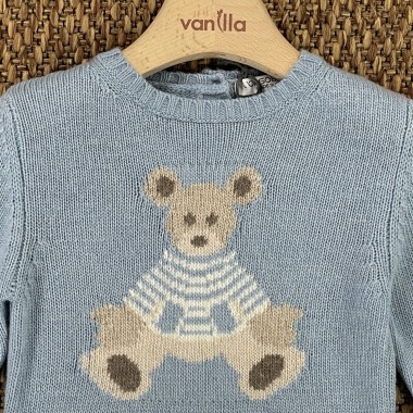 Maglioncino orsetto in lana e cashmere Neonato 0/36
