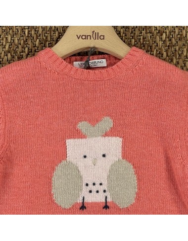 Maglioncino gufo in lana e cashmere Bimba 2/8 anni