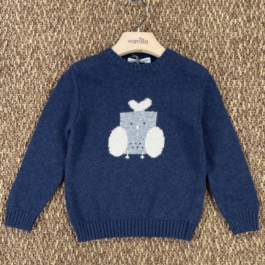 Maglioncino gufo in lana e cashmere Neonato 0/36